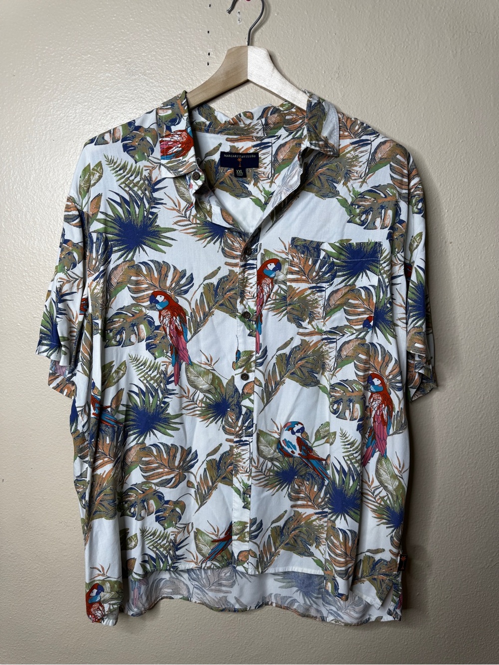 Margaritaville Shirt Men's XXL Shirt Button Up Tropical Perot Hawaiian